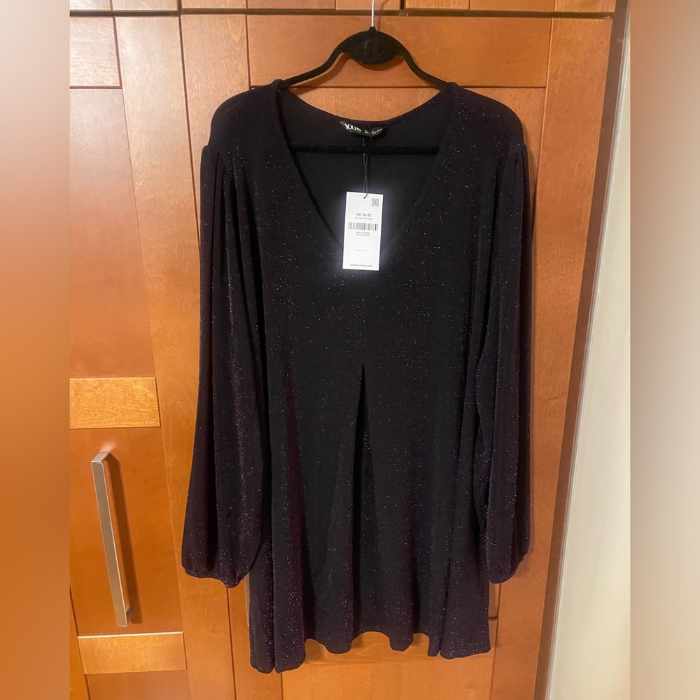 Yours Clothing NWT Plus UK 30/32 (US 28-30) Purple Shimmer Top